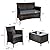 Goplus 4-Piece Rattan Patio Set, Outdoor/Indoor Wicker Conversation Set for Pool, Backyard, Lawn, Wicker Chairs and Sofa with Soft Cushion, Rattan Furniture with Tempered Glass Coffee Table
