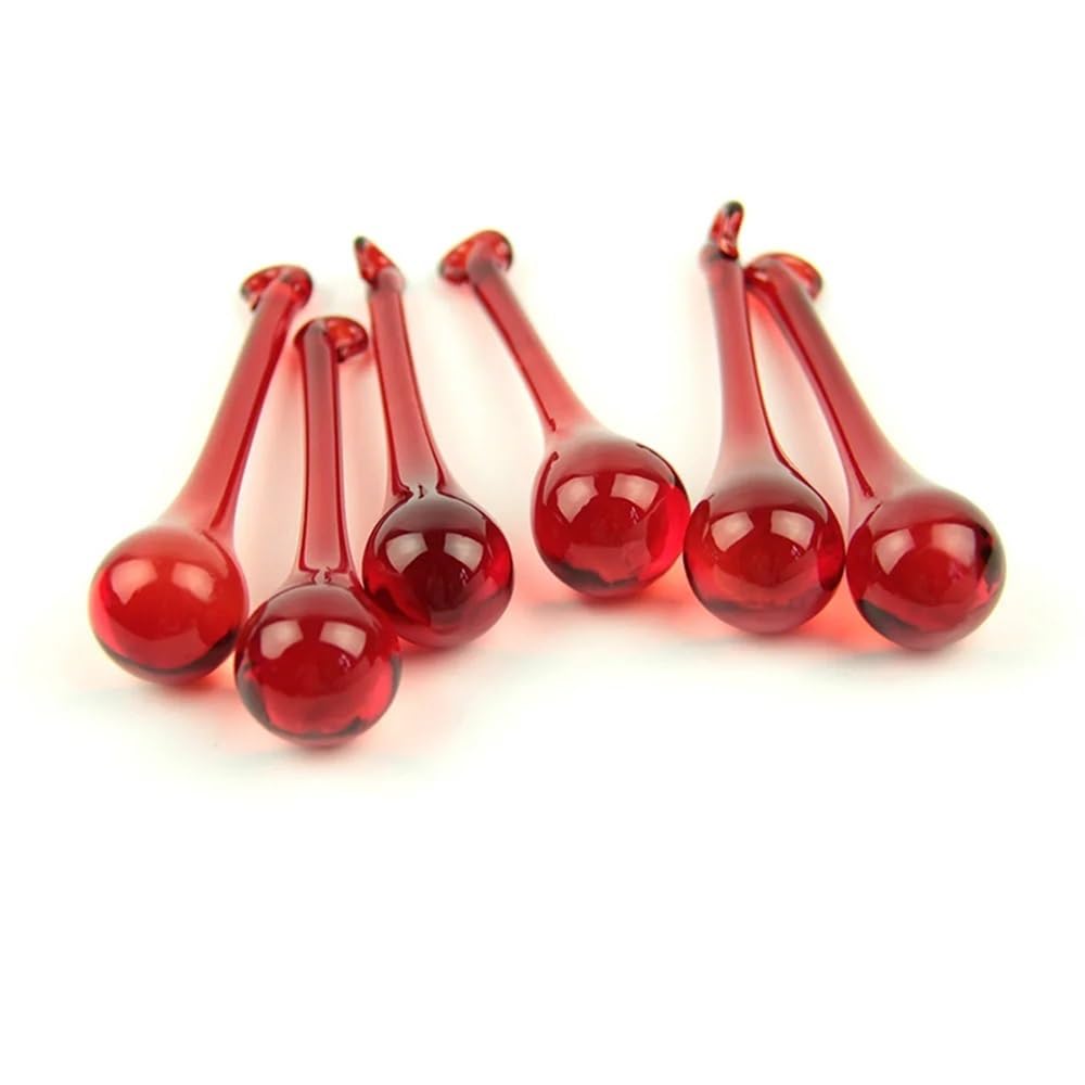Lampadario a prisma di cristallo, acchiappasole, 16 x 60 mm/20 x 80 mm, gocce di pioggia rosse, accessori per lampadari (20 x 80 mm, 50 pezzi)