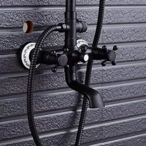 Système de douche noir mat haut de gamme avec mitigeur mécanique robuste - 3
