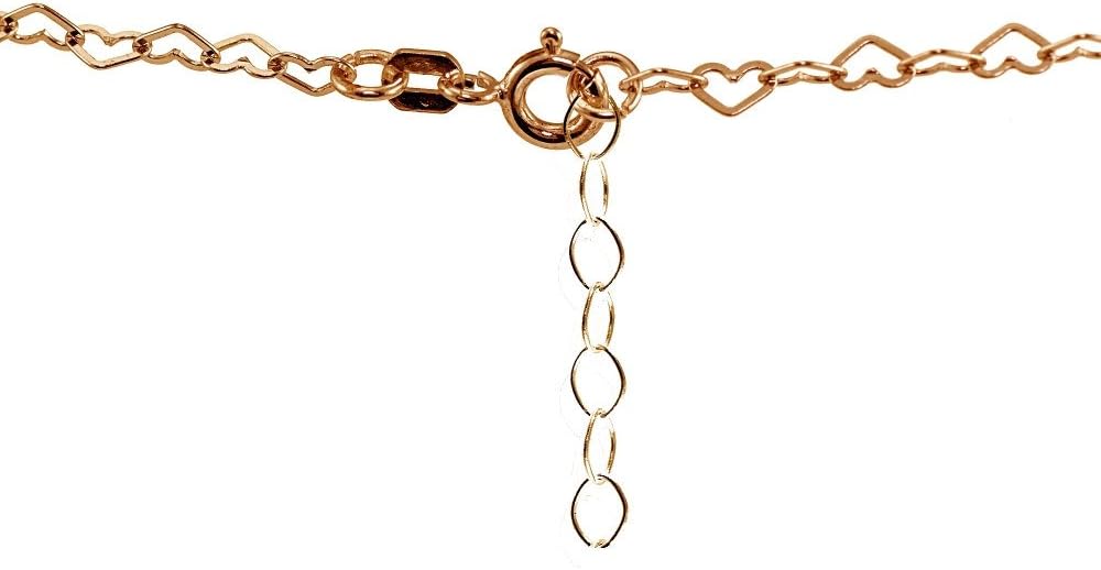 Hoops & Loops Sterling Silver Fancy Heart Link Chain Anklet