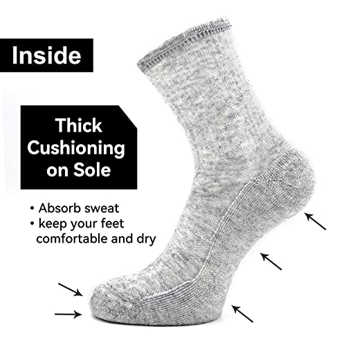 Image of Busy Socks 3 Pack Men's Merino Wool Hiking Crew Socks Womens Warm Thick Cushioned Outdoor Athletic Socks for Walking Running