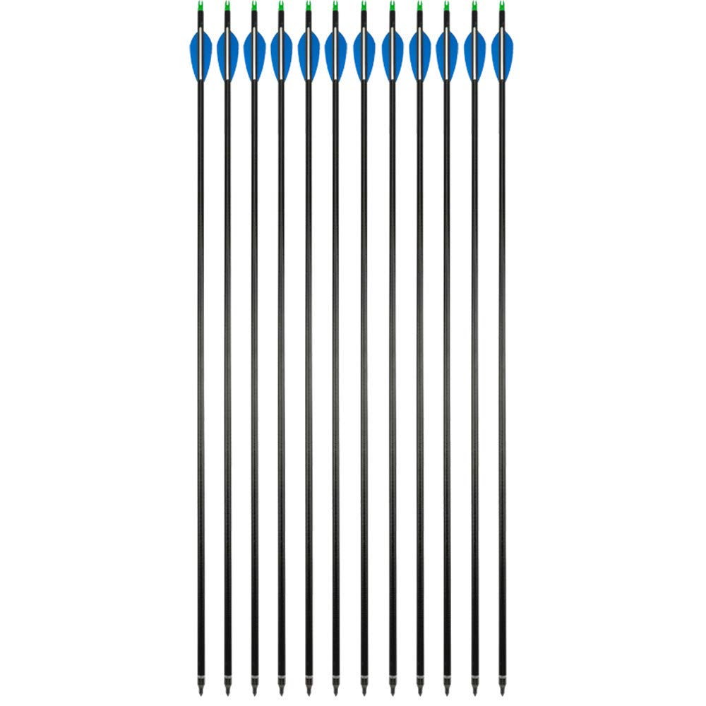 12 Flèches Tir à L'arc 31 Pouces Fibre De Verre – NMCPY, Pour Chasse Et Cible, Noir