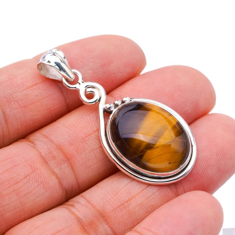 Pendentif œil de tigre argent 925 véritable contre les bijoux ternes - 3