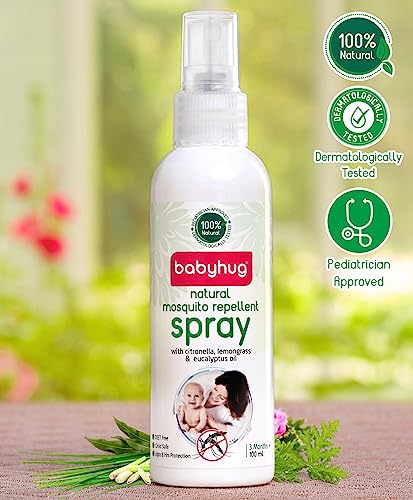 Image of Babyhug Natural Mosquito Repellent Spray with Citronella,Lemongrass & Eucalyptus Oil - 100 ml - 3 Months+