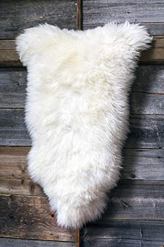 ESTRO Alfombra De Piel Genuina De Oveja para Habitación para Dormitorio ESZ (Marfil,...