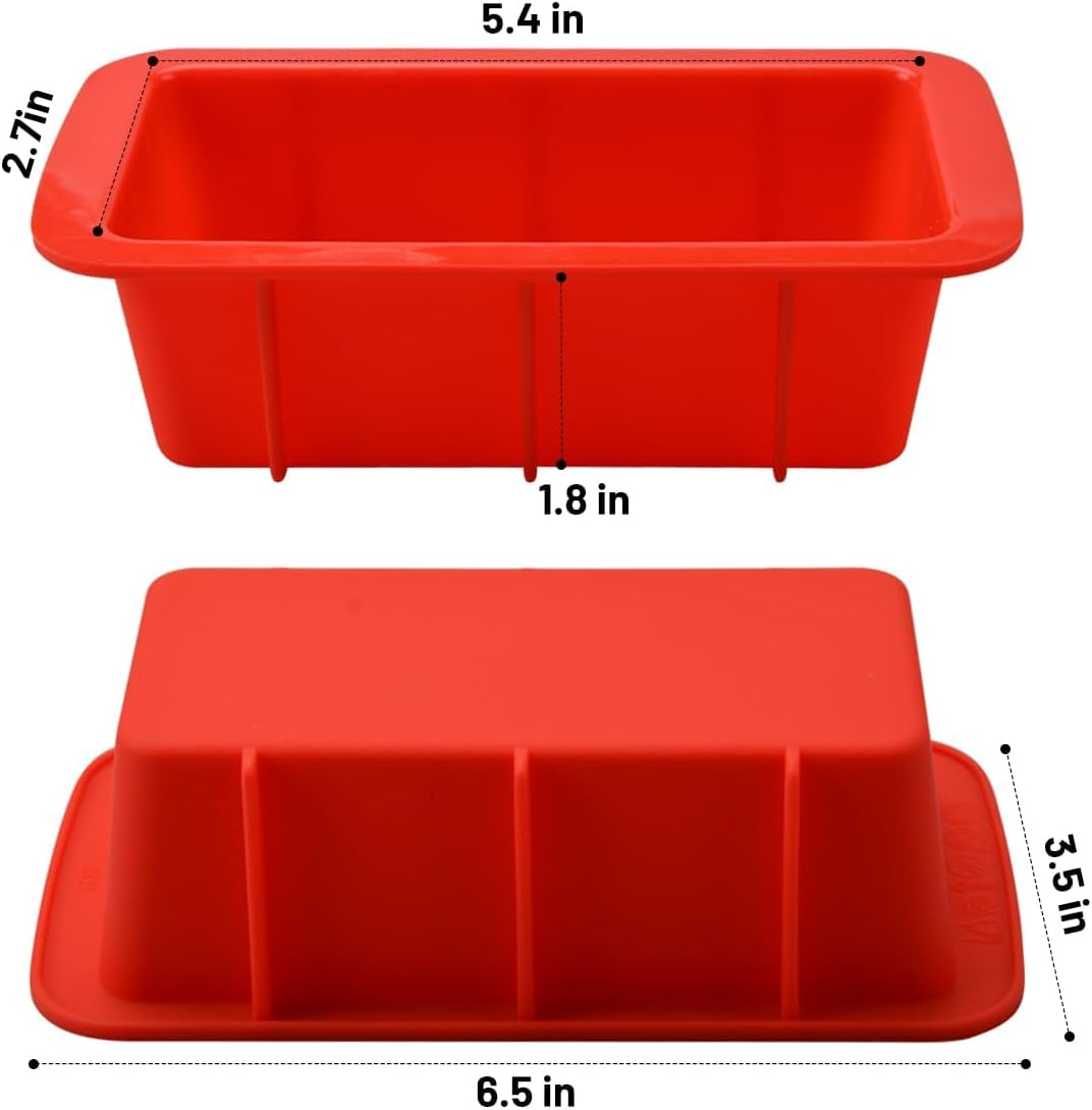 Silicone Mini Bread Loaf Pans for Baking, Small Loaf Pan Set of 4, 2.7x5.4 Inch Nonstick Bread Silicone Molds for Toast, Brownie, Loaf, Cake, Soaps - Image 2