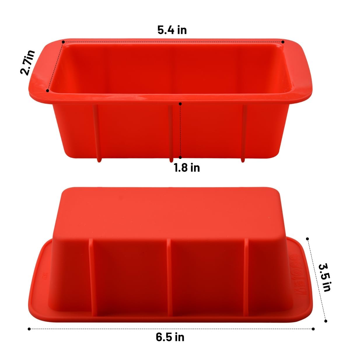 CAKETIME Juego de 4 moldes de silicona antiadherentes para pan