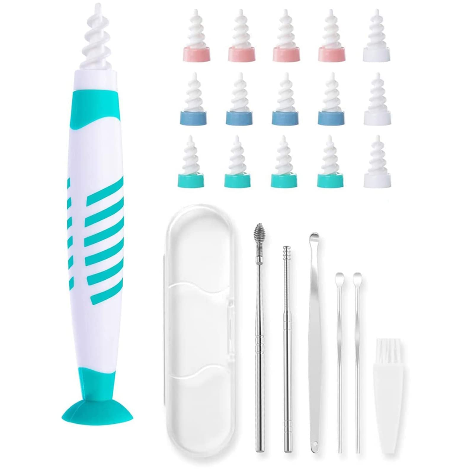 HALAMODO 22 in 1 Ear Wax Removal Kits,Ear Cleansing Tool Set, Stainless Steel Ear Wax Remover with Storage Box Set for Children & Adults