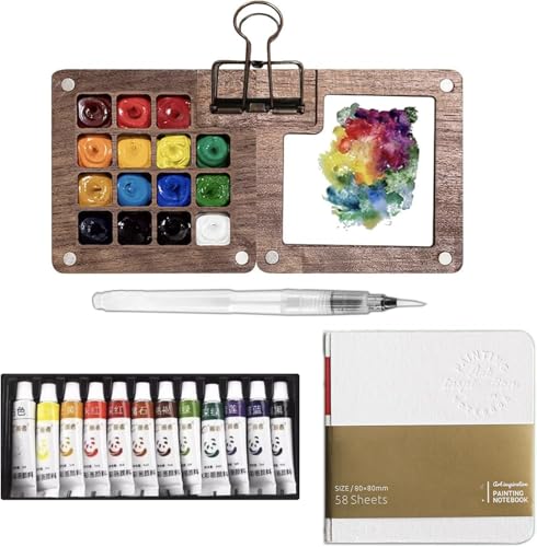 Facdiary Mini Travel Watercolor Set Pocket Artist...