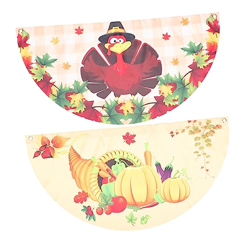 Bannière de jardin Thanksgiving extérieur demi-cercle suspendu lot de 5