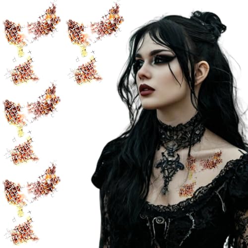 Gold Snake Scales Tattoo Stickers Hallowmas Python Scales Emporary Tattoos Stickers Waterproof for Women Men Fake Tattoo Party Makeup Supplies