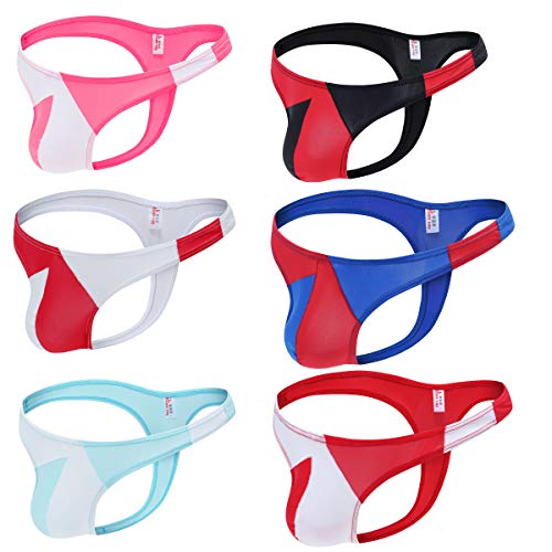 Men's Sexy Thongs Underwear Cool Low Rise Ice Silk Bulge Pouch G-String Underwear