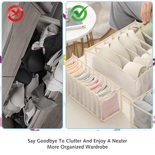 Ezranova 2 Stück Kleiderschrank Aufbewahrung Organisator, 11 Fächer Kleidung Organisator für T-Shirts, Socken, Unterwäsche Schublade - Aufbewahrung Box