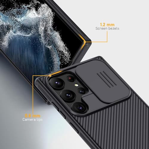 Image of Nilkin Classic Series Compatible for Samsung S23 Ultra Case with Camera Cover, [Camera Lens Protector] [Scratch-Resistant] [360 Full Protection] Shockproof Slim Phone Case (Black, S23Ultra)