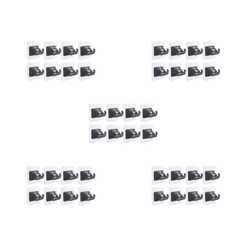 Lot de 5 supports de tringle à rideaux - 8 supports muraux - Utilisation fixe - Noir