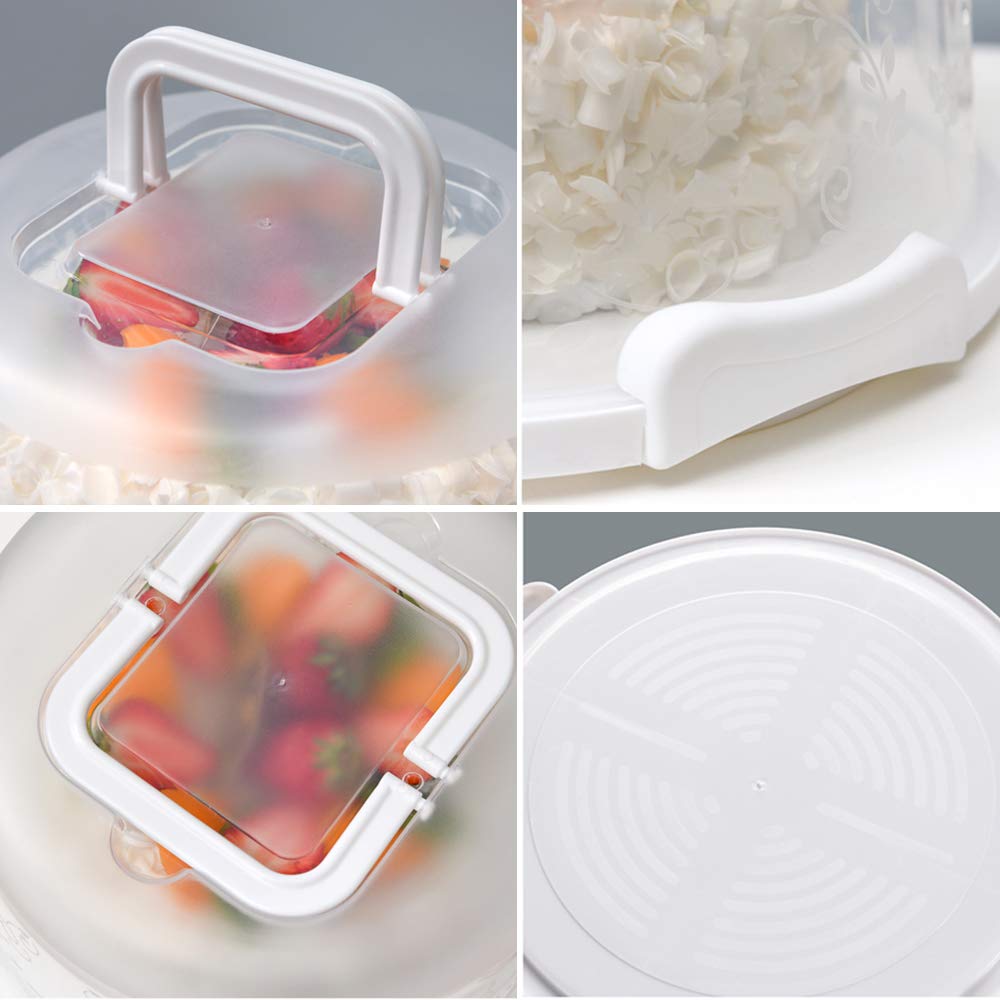 Porta torta contenitore rotondo con manico, adatto per torte piccole di diametro 20,3 cm (blu