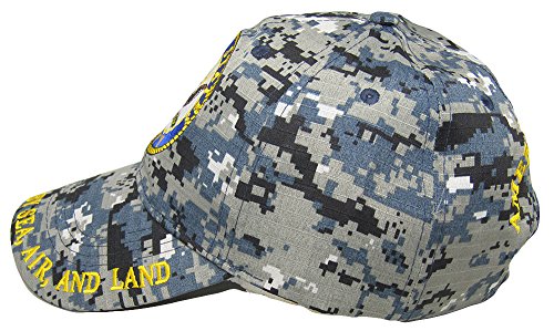 Gorra bordada camuflada azul estilo militar miniatura 5
