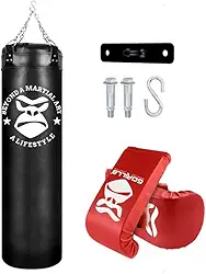 Saco Pancada 120 Cm + Luva + Suporte Teto Retangular Gorilla