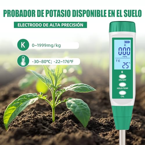 YIYEGO Digital Potassium Soil Tester for Gardeners Potassium Meter Soil for Outdoor/Indoor, Potting Soil, Garden, Farm, Lawn - Image 2