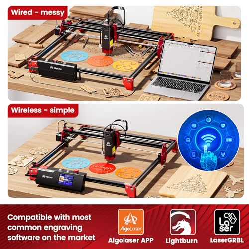 Image of AlgoLaser 10W Laser Engraver Machine - Laser Engraver /Cutter with 3.5 inch Smart Touchscreen & AlgoOS System, 12000mm /min Speed, 0.05mm Laser Spot, Laser Engraving for Metal, Wood, Glass & Leather