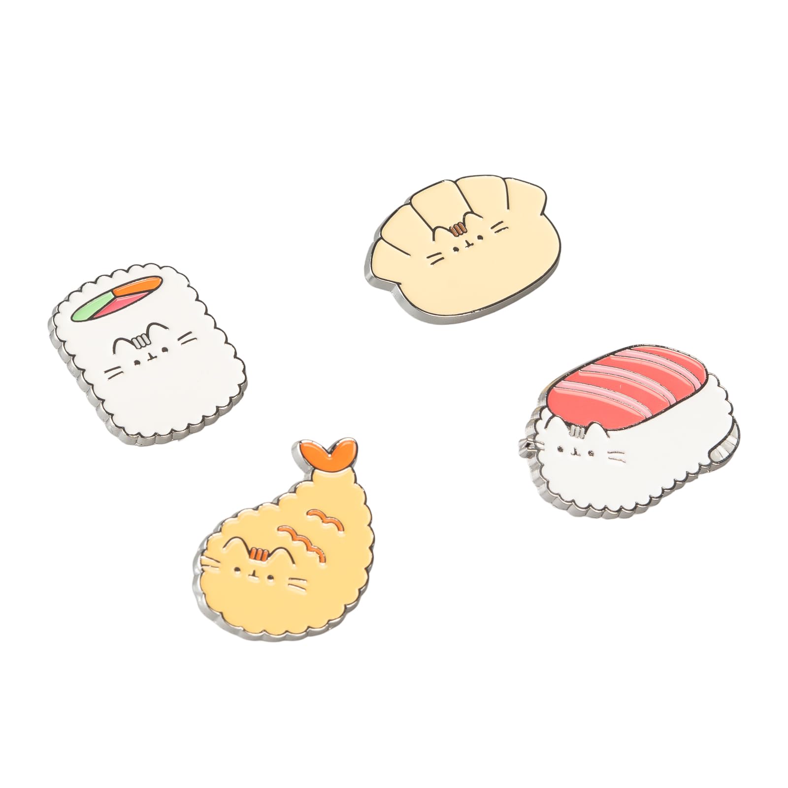 Grupo Erik Set of 4 Enamel Pins - Pusheen Cat Gifts | Cute Pin Badges, Bag Pins | Kawaii Gifts for Cat Lovers, under 15 Pounds, for Friends, Kawaii Stuff