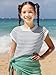 Seiciviy Girls Summer Fall Cute Tops School Picture Day Teen Tween Sweater Vest Striped Short Sleeve Trendy Knit Vest Navy