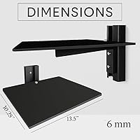 Vista 3 de FEBTECH - Estante flotante para proyector - Estantes centrales de entretenimiento de pared - Estantes flotantes para TV, reproductores de DVD