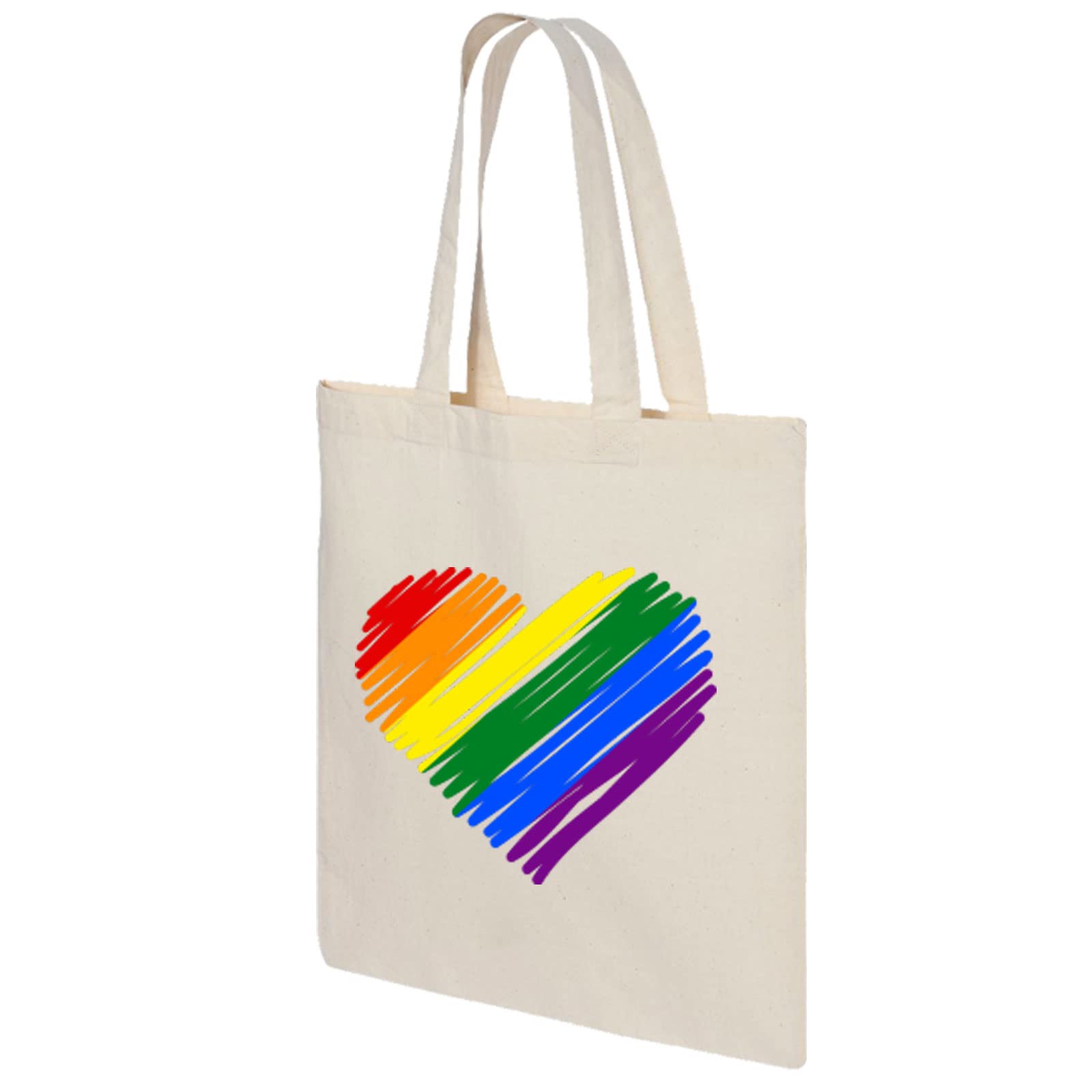 Vagile Unisex Natural Pride Rainbow Heart Tote Bag Lgbtq Wristband Lesbian Gay Trans Lgbt