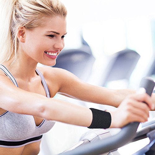 Image of Bememo 12 Pack Wristbands Sweatband for Women Men, Neon Colored Sport Wrist Bands, Tennis Football Basketball Sweatbands, Moisture Wicking Arm Bands for Working Out