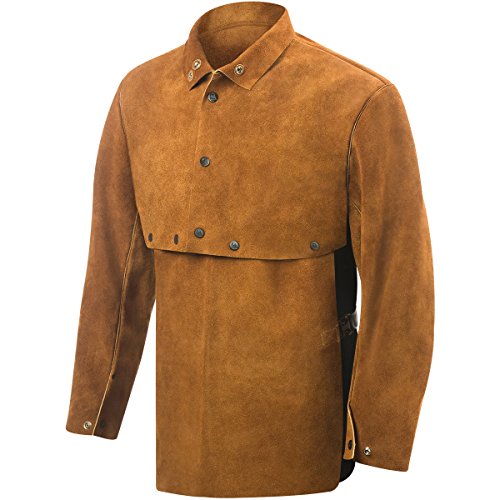 Steiner 9213-3X Cape Sleeve With 19-Inch Bib, Weld-Rite Premium Brown Split Cowhide, 3X-Large