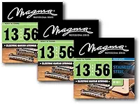 Magma Cordas de guitarra elétrica - Cordas de guitarra elétrica de aço inoxidável pesado .33.0 cm - .142.2 cm (calibre 13-56) - GE180S - 3 conjuntos