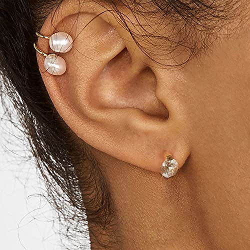 Small Gold Hoop Earrings for Women 14k Real Gold Plated Cubic Zirconia Huggie Earrings Tiny Cute Cartilage Hypoallergenic Earrings Jewelry Gifts for Women4