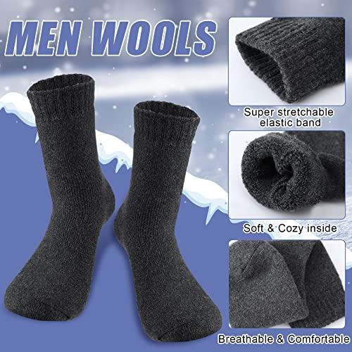 Janmercy 12 Pairs Hiking Thermal Socks for Men Thick Warm Winter Wool Boot Socks Bulk for Cold Weather Mens Cozy Gift4