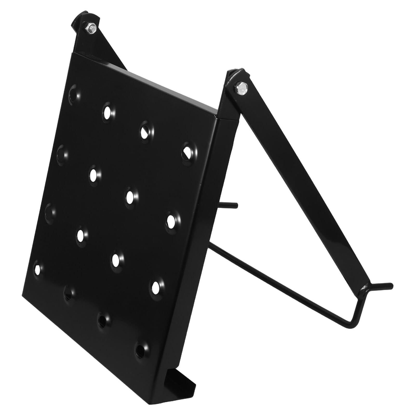 Plataforma de Escalera Plegable Negra Anslizante y Regulowana Escalera Cóa Pequeña Soporte Estable de Hierro para Trabajos Interiores y Exteriores 38 X 28 CM