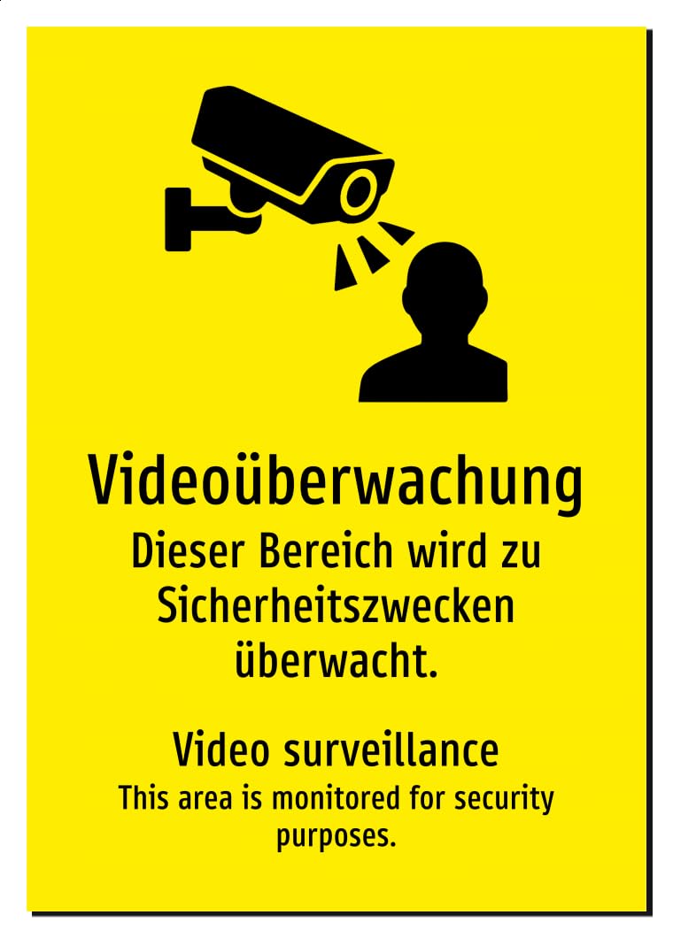34765-DEEN-S-06 | Videoüberwachung Schild/Aufkleber | Deutsch Englisch