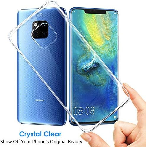 Peakally Case Compatible with Huawei Mate 20 Pro, Soft TPU Transparent Protector Case Cover, Anti Slip, Scratch Resistant-Transparent/Clear