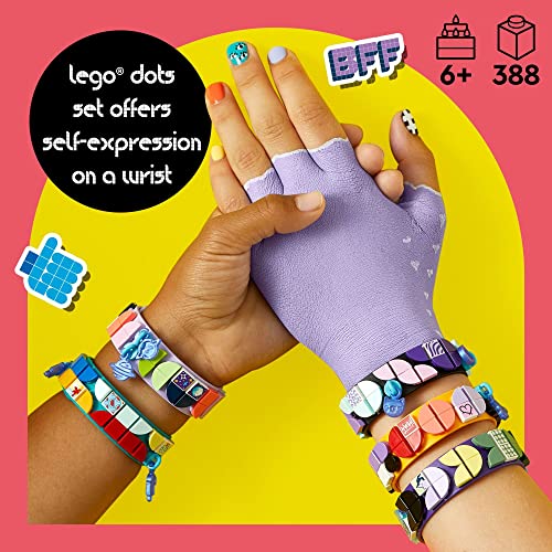 Image of LEGO 41807 Dots Bracelet Design Creative Set, 5-in-1 DIY Jewellery Craft Set with Mosaic Stones in Cosmic and Summer Colours for Friendship Bracelets and Accessories for Children