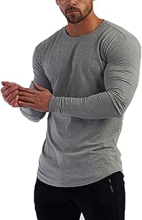 [Manatsulife] 長袖 tシャツ メンズ シンプル 無地 カジュアル 綿 トップス ロングTシャツ 保温 春 秋冬 ルームウェア ジム スポーツ T-03