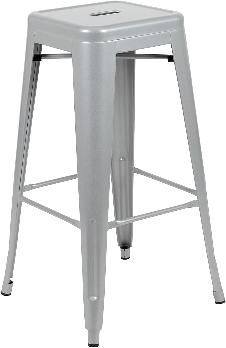 Flash Furniture Lily 30" High Metal Indoor Bar Stool in Silver - Stackable Set of 4