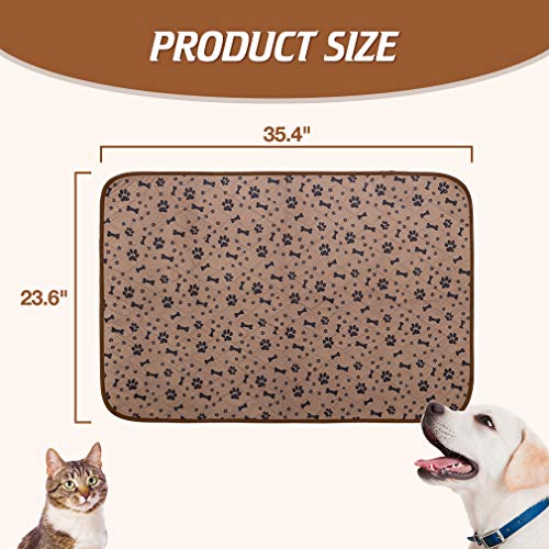 Waterproof Dog Food Mat Non-Slip - 2 Pack Dog Bowl Mat Absorbent Pet Feeding Mats Washable Pee Pads for Puppies Cats… - Image 2