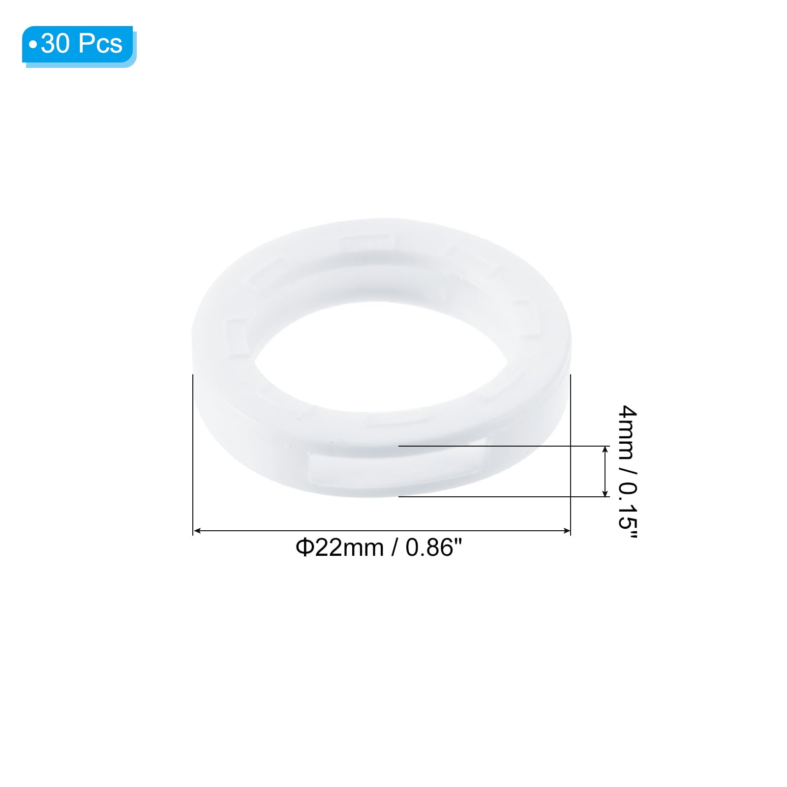 PATIKIL Key Cap Cover Rings, 30Pcs 22mm Keys Identifier Coding Tags PVC Sleeve for Office House Apartment White - Image 2