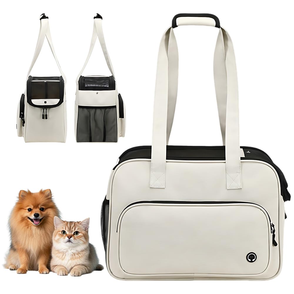 Bolsa de Transporte para Perros Pequeños, Trasportines Perro Pequeño, Transpirable Bolsa Transporte Perro, Mochila para Perros 6.5kg para Visitas al Veterinario, Paseos y Viajes en Coche