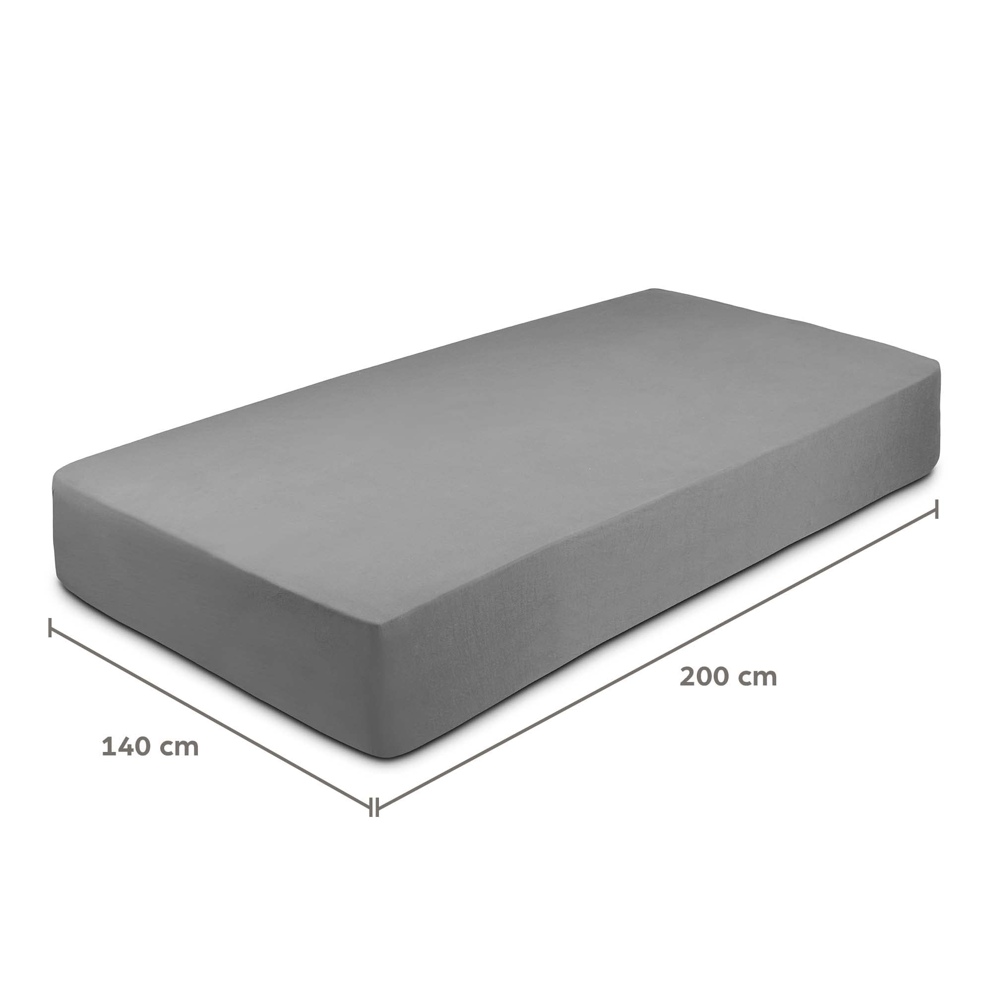 Lenzuola con Angoli 140x200 cm Grigio Chiaro in Microfibra per Letto a Una Piazza e Mezza con Materasso fino a 30cm Tessuto Anti-Acaro e Ipoallergenico di Alta Qualità Lavabile in Lavatrice