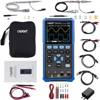 HDS2102S Oscilloscope, 100MHz Bandwidth 2+1 CH Digital Handheld Oscilloscope Multimeter, 3 in 1 Waveform Generator for Electronic Measurement, Circuit Design Test