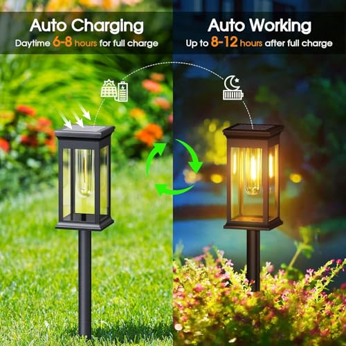 Image of WIDEWINGS Solar Pathway Lights - Waterproof Outdoor Garden Lights for Yard, Lawn, Patio - Auto On /Off LED Landscape Lighting, Decorative Solar Walkway Lights (8 Pack)