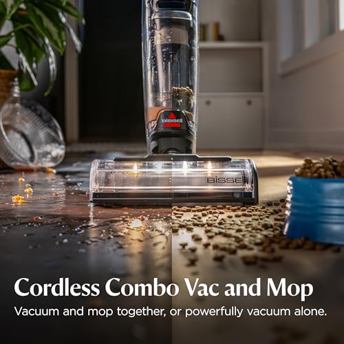 Image of BISSELL CrossWave HydroScrub Plus Cordless Wet Dry Vacuum Mop, Floor Cleaner with Edge Cleaning & Headlights, 45-Minute Runtime, Multi-Surface, Hard Floor Sanitize, & Clean Out Formula Included, 4275E