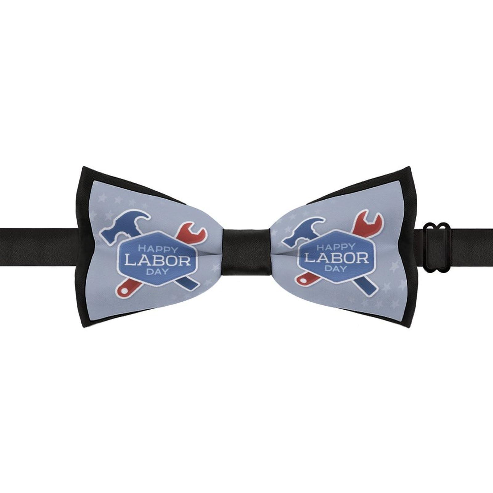 GoasNei Happy Labor Day Bow Tie for Men Adjustable Necktie Funny Tie Neck Ties for Weddings Party