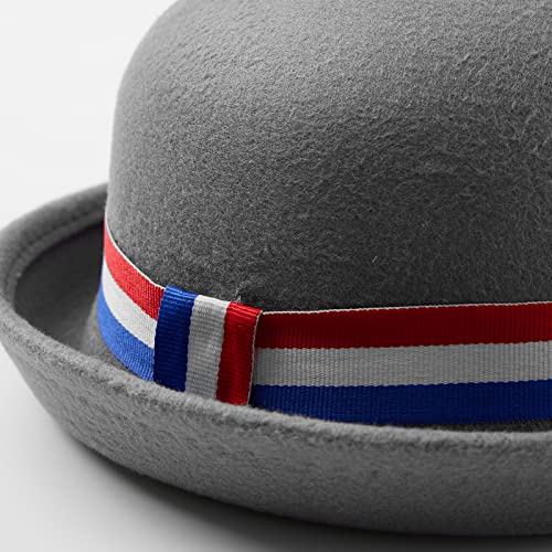 AwwwCos Musical Grey Hats Women Classic Elegant Adults Solid Roll Up Brim Panama Bowler Bucket Hat with Stripes4