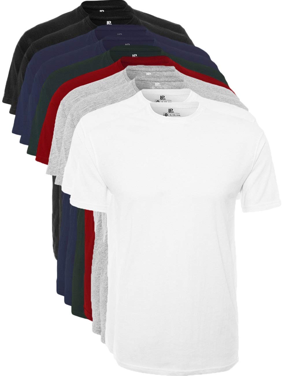 Lower East Basic Rundhals T-Shirts für Herren 3er I 5er I 10er Pack aus 100% Baumwolle in vielen Farben