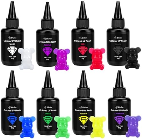 JDiction UV Resin Kit, 8-Color 240g Colored UV Resin for Jewelry Making